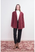 Oversize Natural Blazer Ceket Vişne