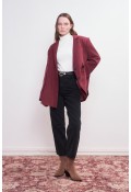 Oversize Natural Blazer Ceket Vişne