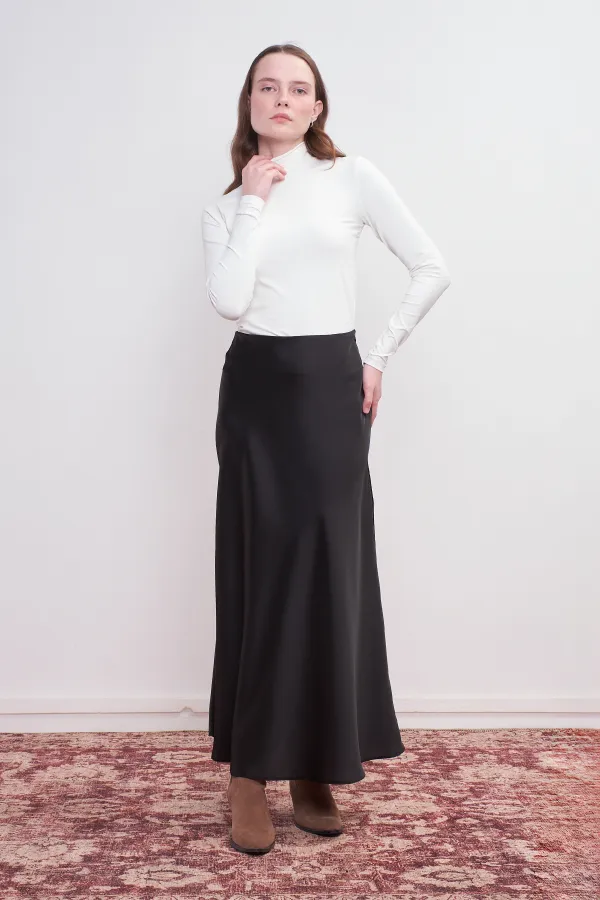 Saten Çan Etek Siyah