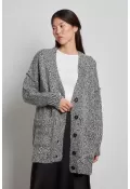 Oversize Düğmeli Hırka