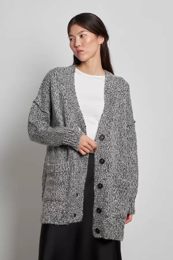 Oversize Düğmeli Hırka