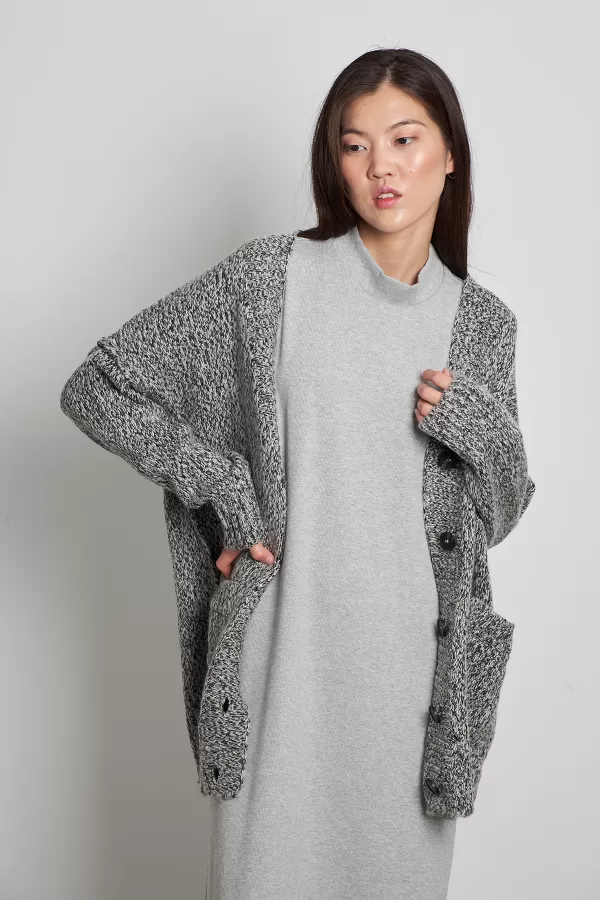 Oversize Düğmeli Hırka