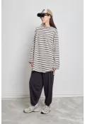 Pamuklu Basic Sweatshirt Çizgili 