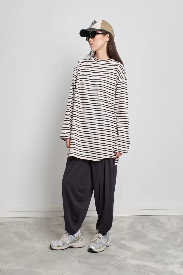 Pamuklu Basic Sweatshirt Çizgili 