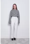 Çizgili Basic Bluz Siyah