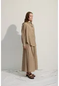 Oversize Cepli Gömlek Yeşil Çay