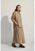 Oversize Cepli Gömlek Yeşil Çay