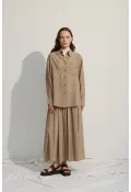 Oversize Cepli Gömlek Yeşil Çay