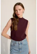 Fitilli Sıfır Kol Body Koyu Bordo