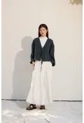 Bağcıklı Kimono Petrol yeşili