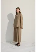 Oversize Cepli Gömlek Yeşil Çay