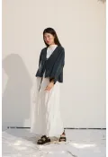 Bağcıklı Kimono Petrol yeşili