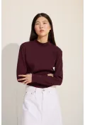 Fitilli Uzun Kol Body Koyu Bordo