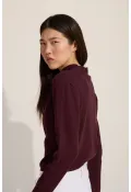 Fitilli Uzun Kol Body Koyu Bordo