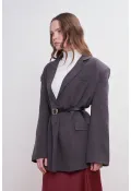 Oversize Natural Blazer Ceket Antrasit