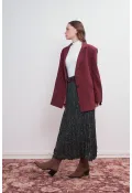 Oversize Natural Blazer Ceket Vişne