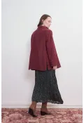 Oversize Natural Blazer Ceket Vişne
