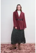 Oversize Natural Blazer Ceket Vişne